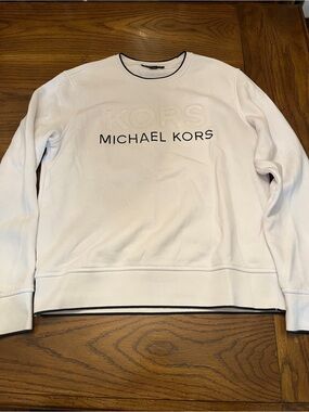 Michael Kors White Crewneck Logo Sweatshirt, size medium